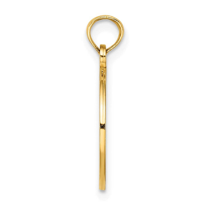 10K Yellow Gold Solid Medium Tree of Life in Round Frame Charm