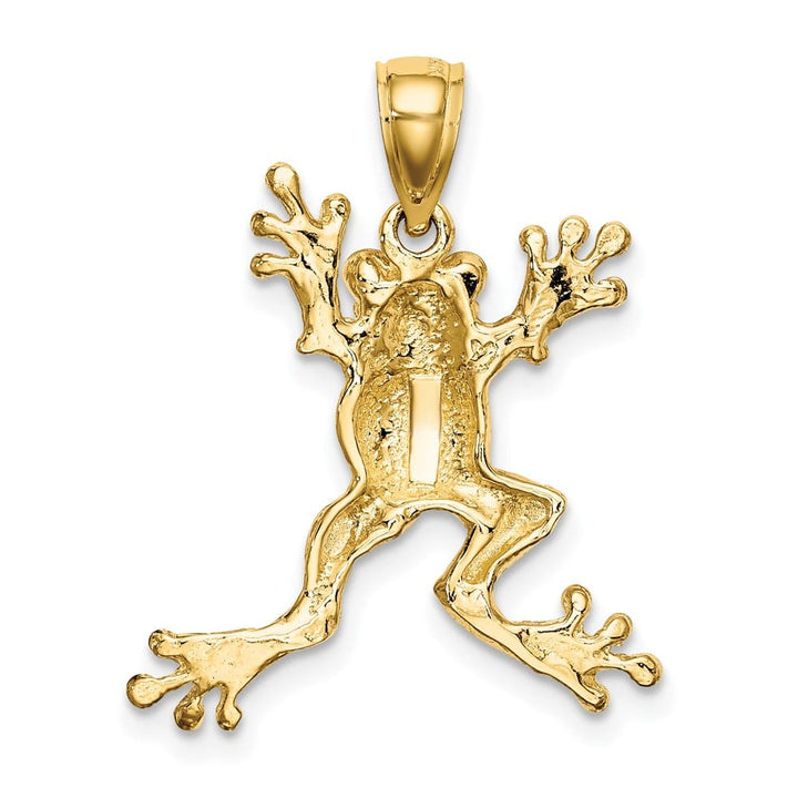 10K Yellow Gold Solid Polished 2-D Large Frog with Pot Belly Charm