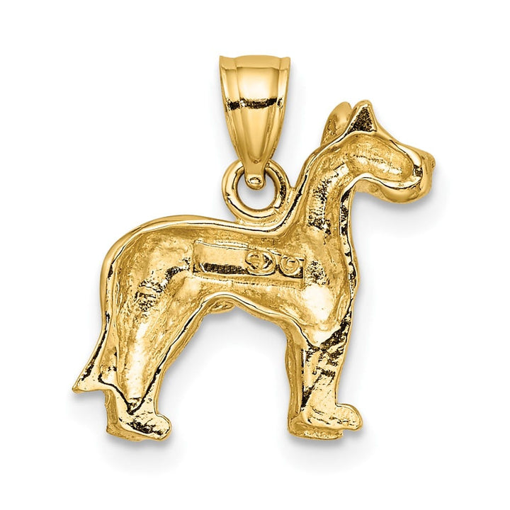 10K Yellow Gold Solid Polished 2-D Medium Great Dane Dog Charm
