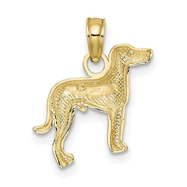 10K Yellow Gold Solid Polished 2-D Medium Greyhound Dog Charm