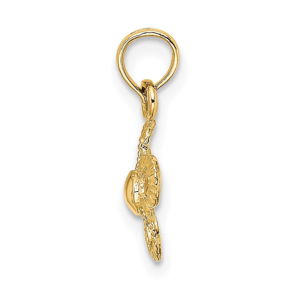 10K Yellow Gold Solid Polished 2-D Small Daisy Flower Charm