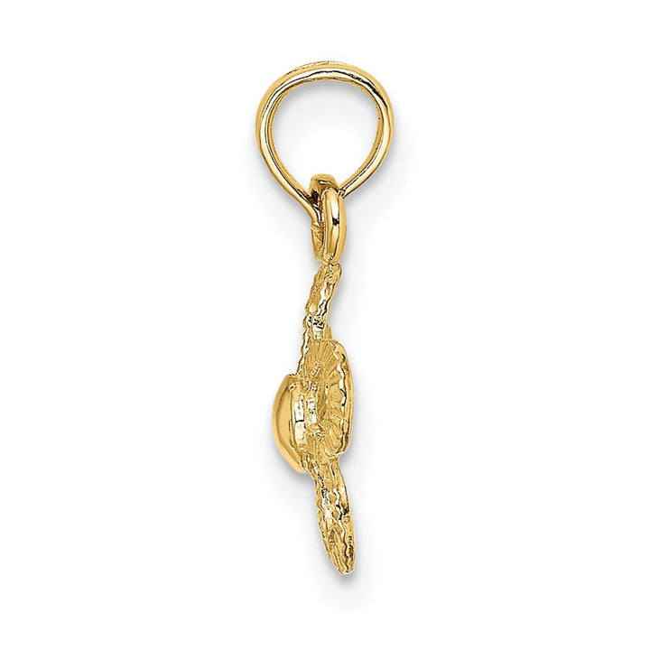 10K Yellow Gold Solid Polished 2-D Small Daisy Flower Charm