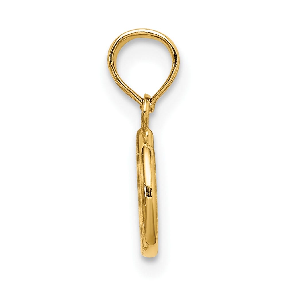 10K Yellow Gold Solid Polished 3-D Extra Large Peace Sign Charm