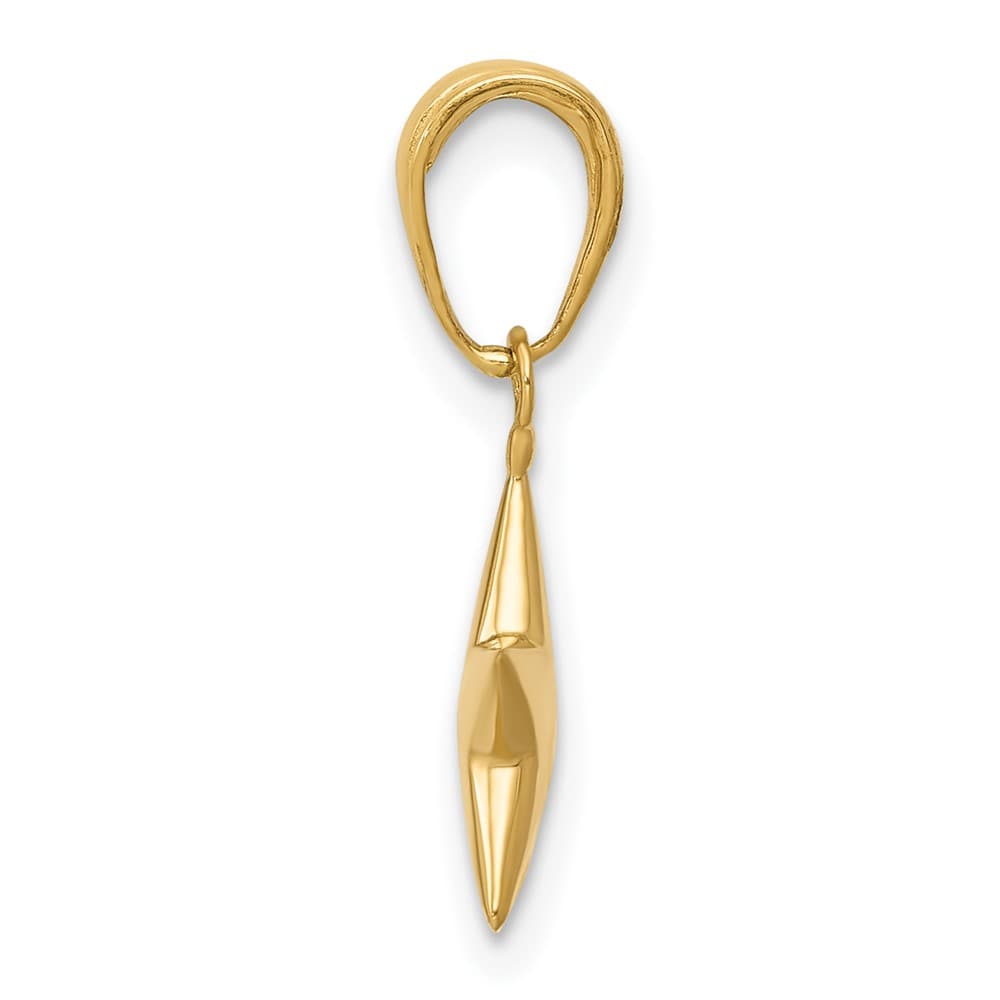 10K Yellow Gold Solid Polished 3-D Medium Star Charm