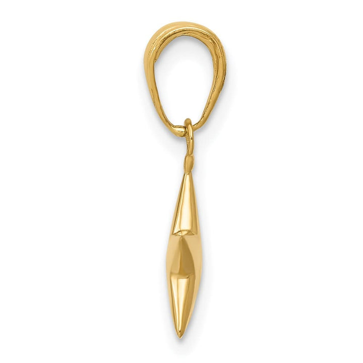 10K Yellow Gold Solid Polished 3-D Medium Star Charm