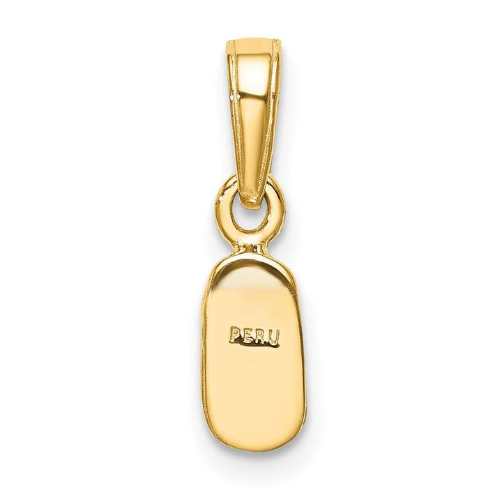 10K Yellow Gold Solid Polished 3-D Small Baby Shoe Charm