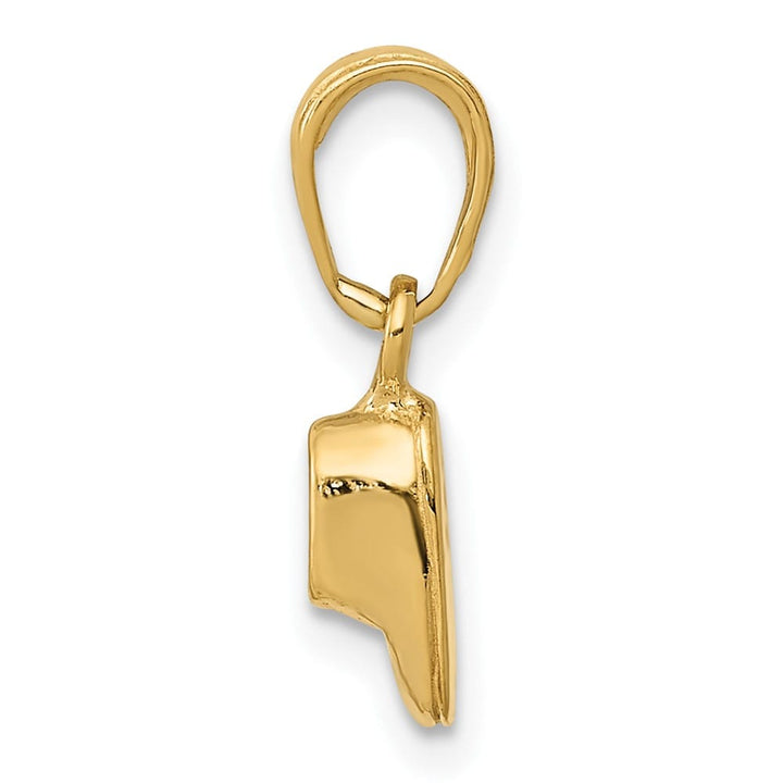 10K Yellow Gold Solid Polished 3-D Small Baby Shoe Charm