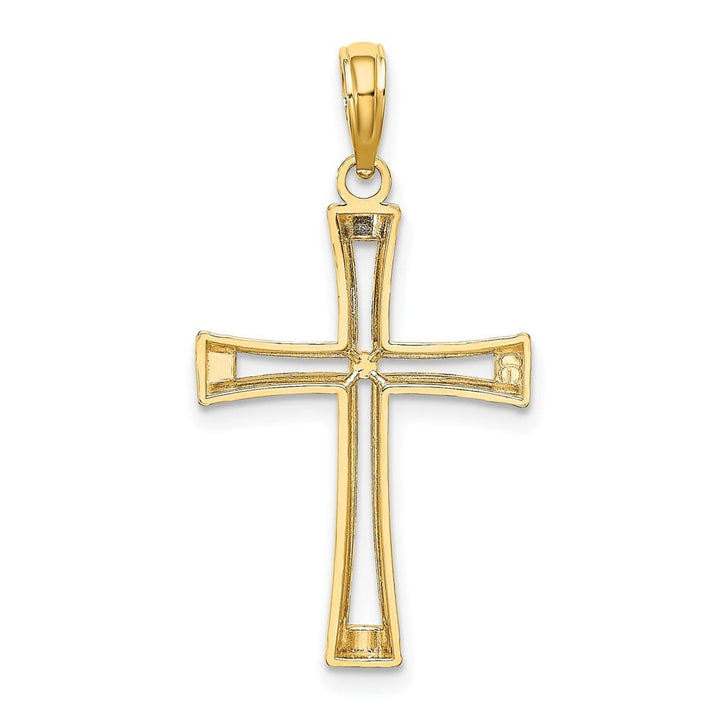 10K Yellow Gold Solid Polished and Cut-Out Medium Latin Cross
