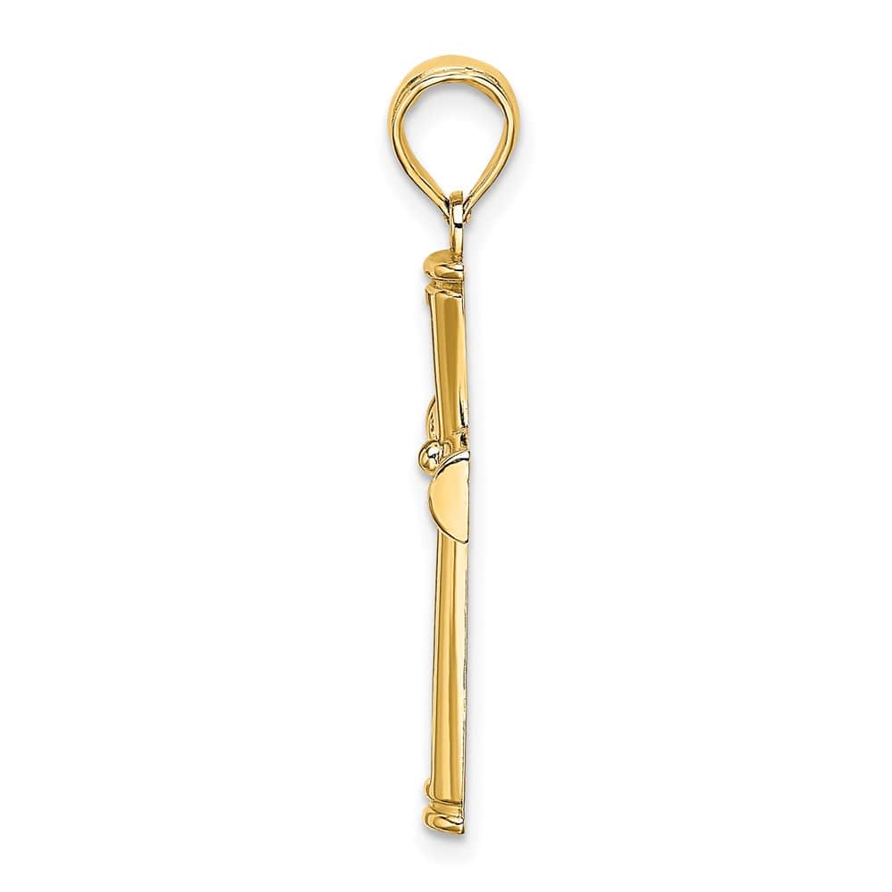 10K Yellow Gold Solid Polished and Cut-Out Medium Latin Cross