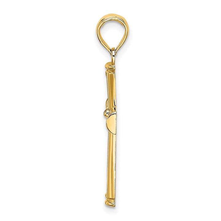 10K Yellow Gold Solid Polished and Cut-Out Medium Latin Cross