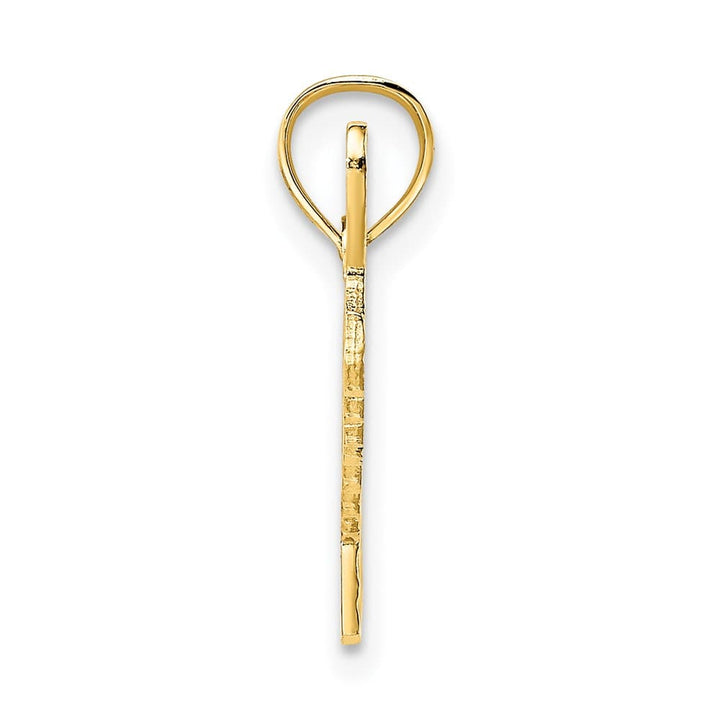 10K Yellow Gold Solid Polished and Textured Medium Special Pendant