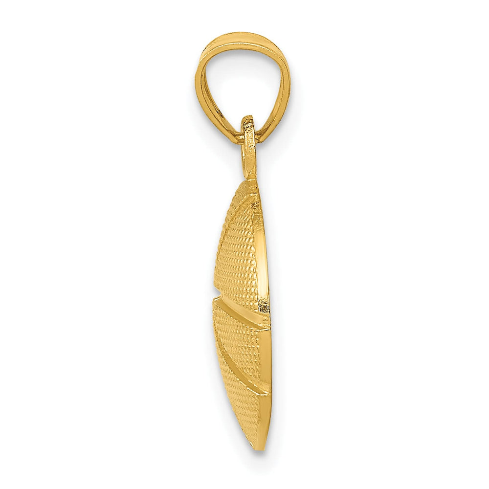 10K Yellow Gold Solid Polished Basketball Charm Pendant