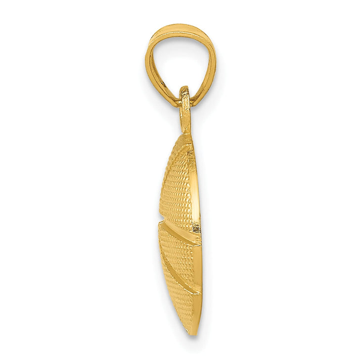 10K Yellow Gold Solid Polished Basketball Charm Pendant