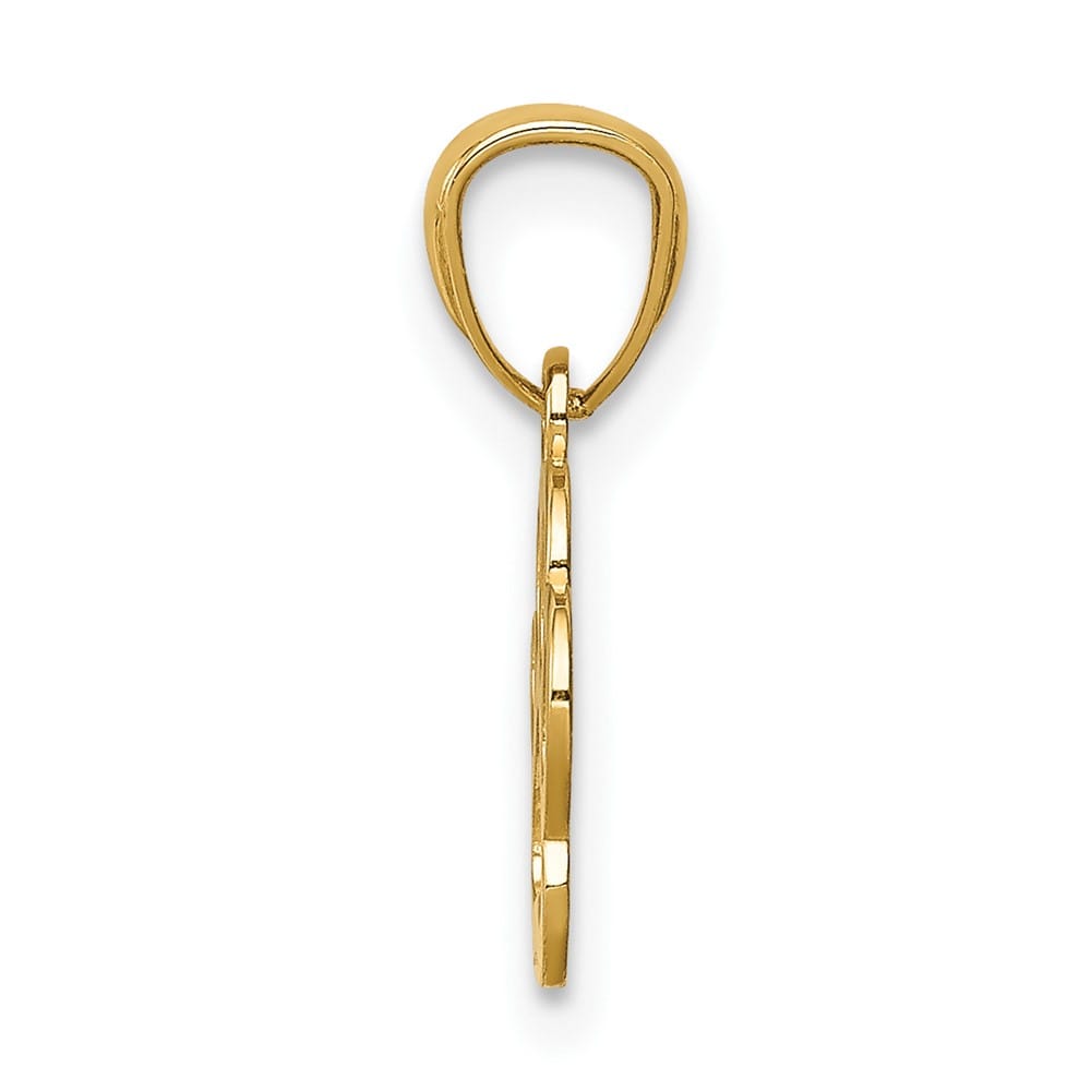 10K Yellow Gold Solid Polished Cut-out Extra Large Dog Paw Pendant