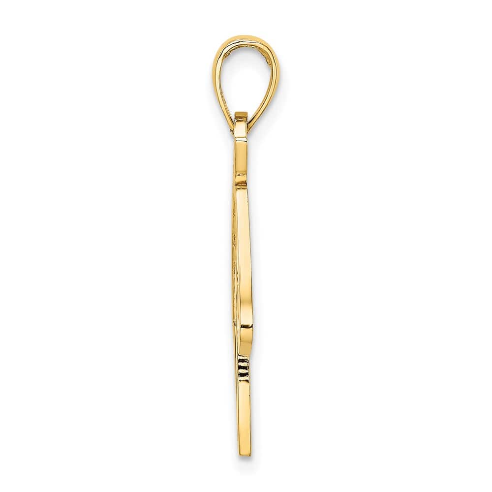 10K Yellow Gold Solid Polished Cut-Out Large Horse Head Profile Charm