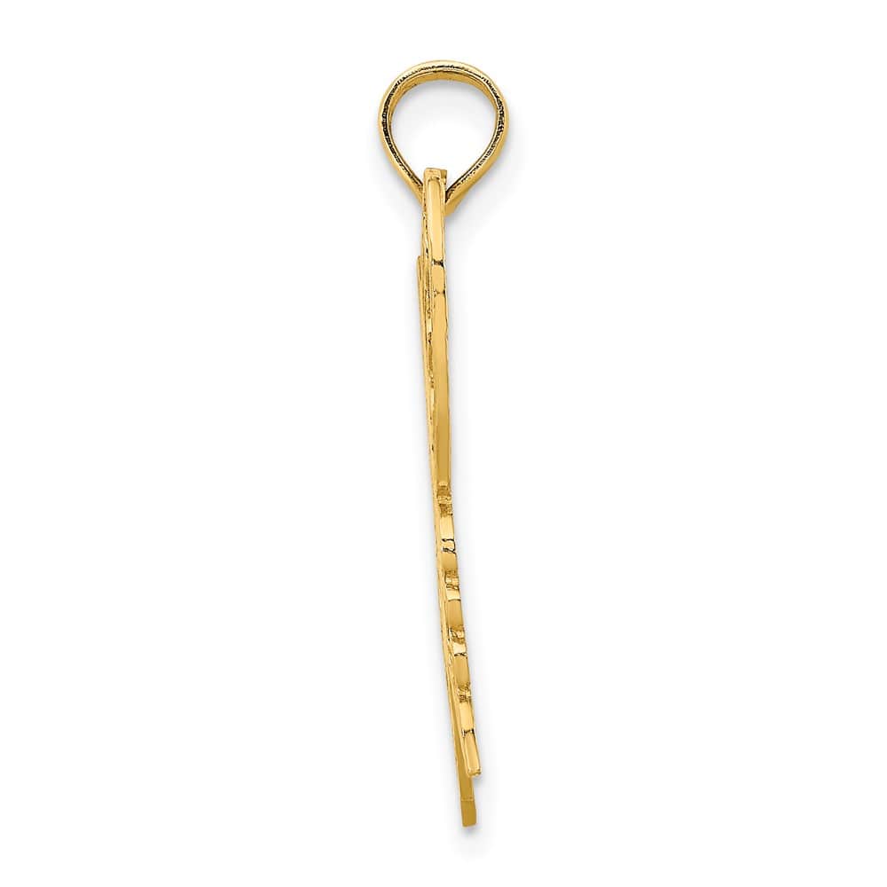 10K Yellow Gold Solid Polished Cut-Out Medium Butterfly Charm