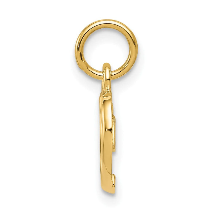 10K Yellow Gold Solid Polished Cut-out Medium Heart Pendant