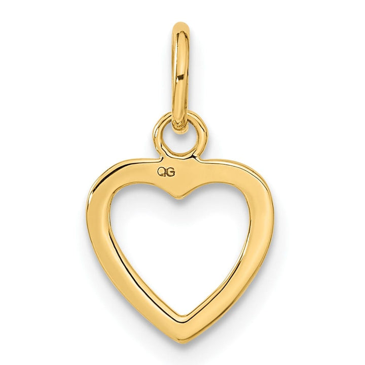10K Yellow Gold Solid Polished Cut-out Medium Heart Pendant