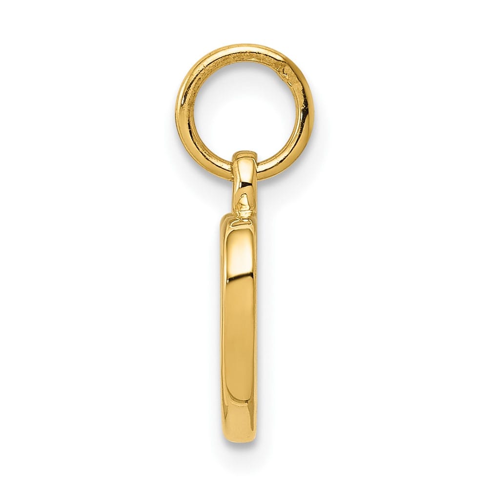 10K Yellow Gold Solid Polished Cut-out Medium Heart Pendant