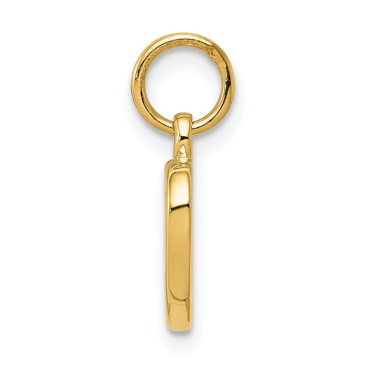 10K Yellow Gold Solid Polished Cut-out Medium Heart Pendant