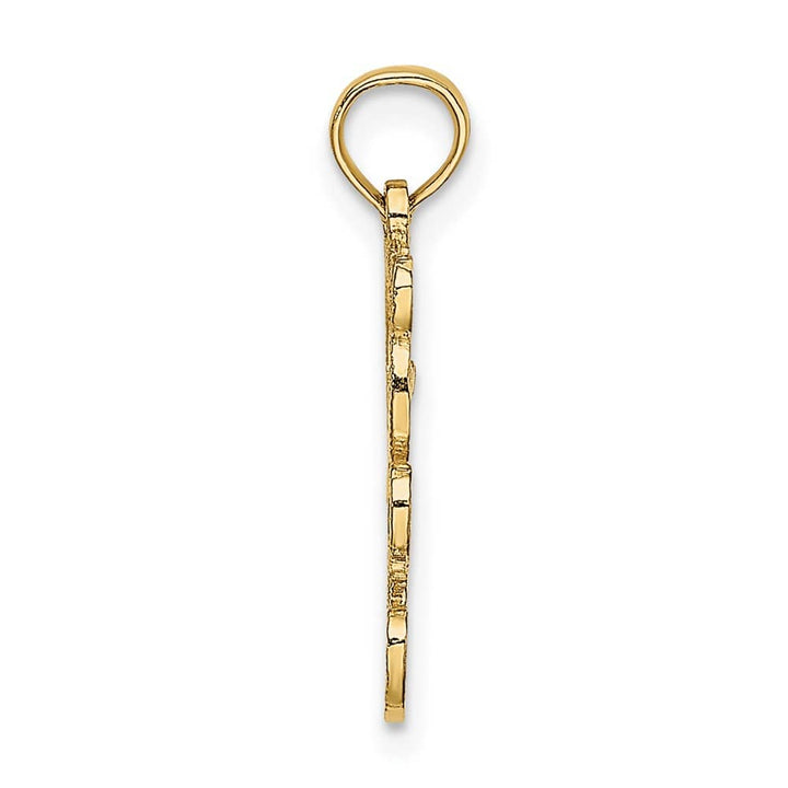 10K Yellow Gold Solid Polished Cut-Out Petite Teddy Bear Charm