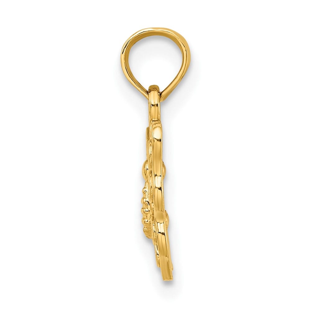 10K Yellow Gold Solid Polished Cut-Out Small Butterfly Charm