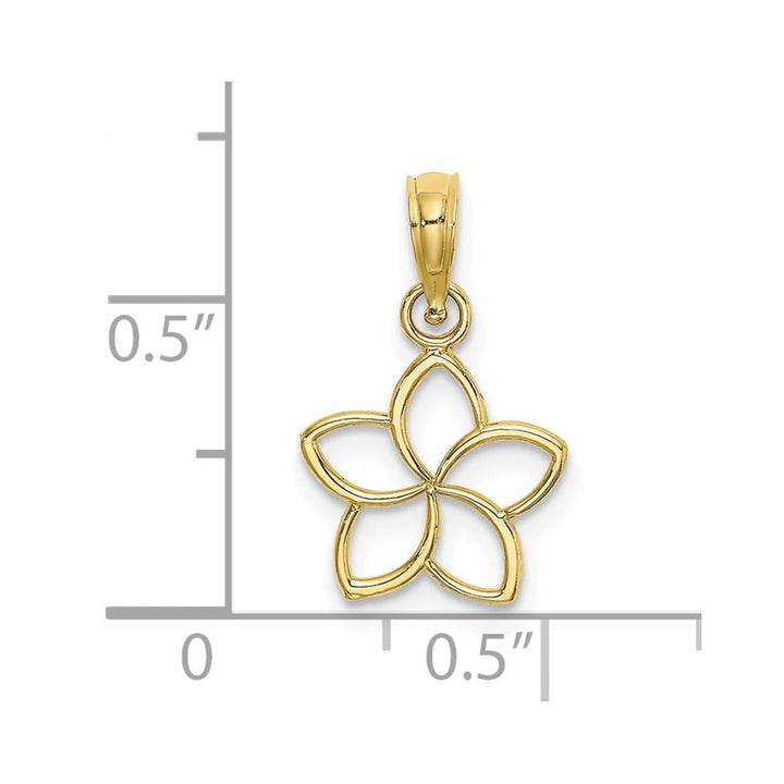 10K Yellow Gold Solid Polished Cut-Out Small Flower Charm