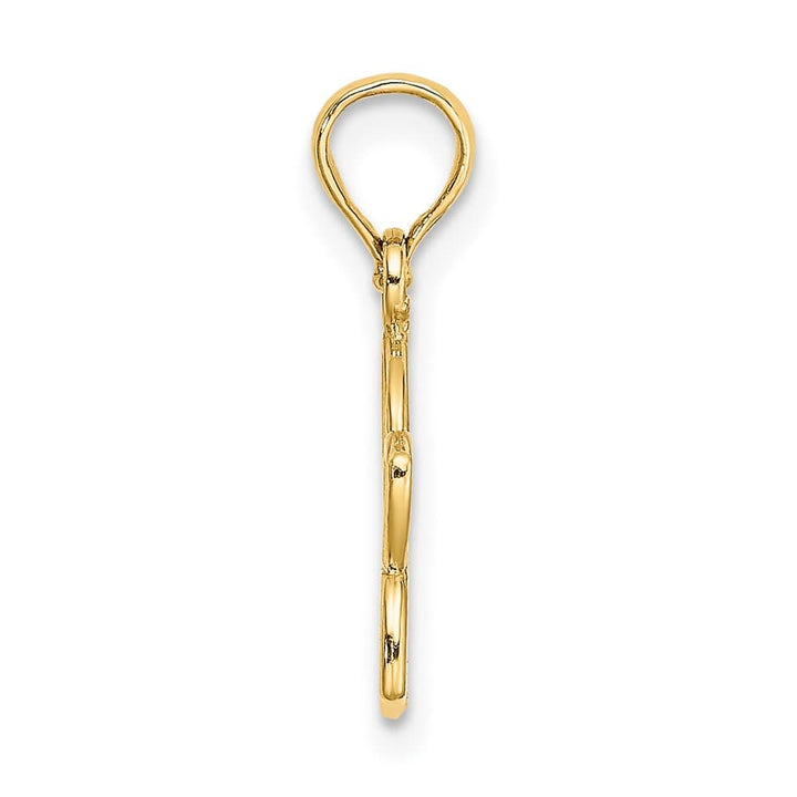 10K Yellow Gold Solid Polished Cut-Out Small Flower Charm
