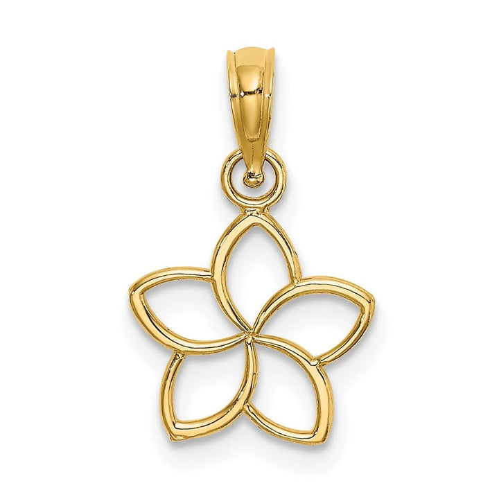 10K Yellow Gold Solid Polished Cut-Out Small Flower Charm