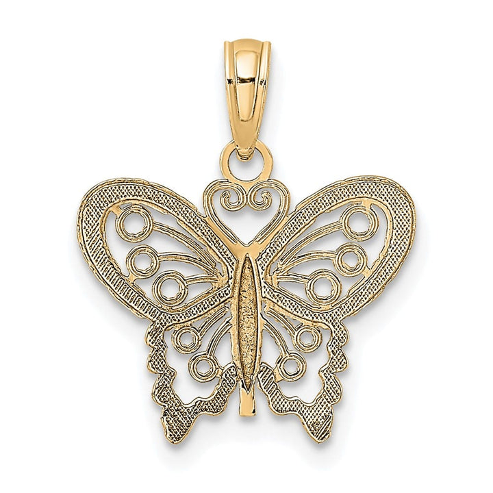 10K Yellow Gold Solid Polished D.C. Extra Large Butterfly Charm