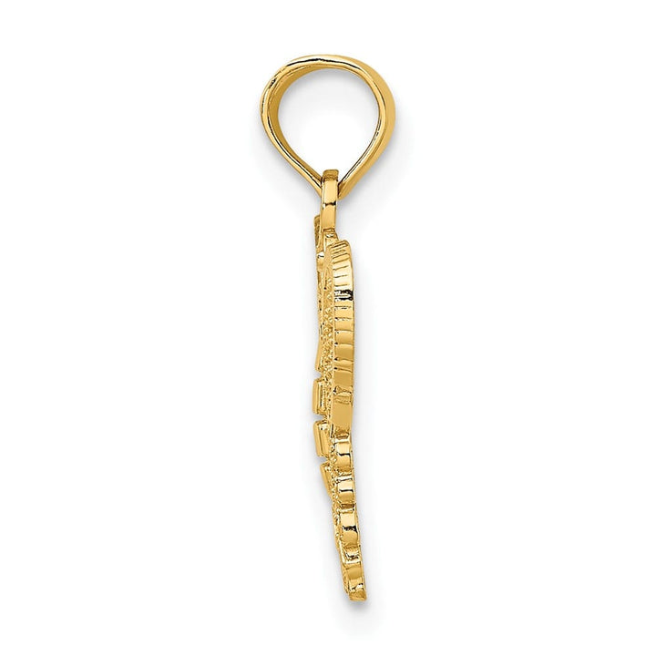10K Yellow Gold Solid Polished D.C. Extra Large Butterfly Charm