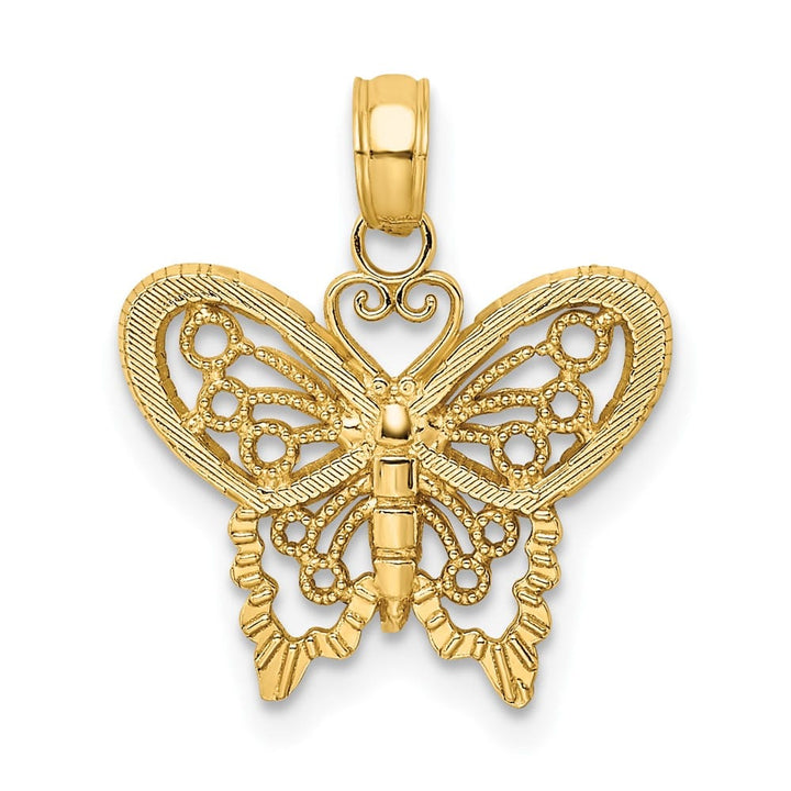 10K Yellow Gold Solid Polished D.C. Extra Large Butterfly Charm