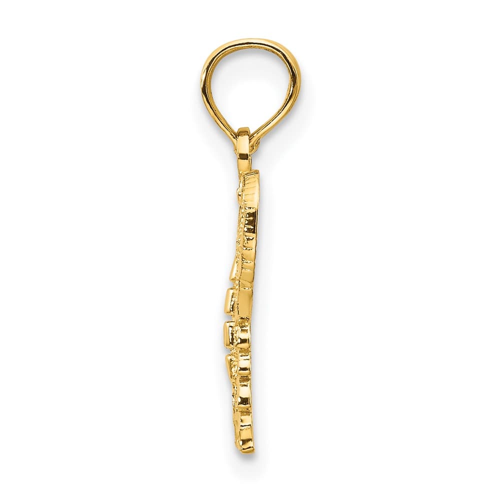 10K Yellow Gold Solid Polished D.C. Extra Large Butterfly Pendant