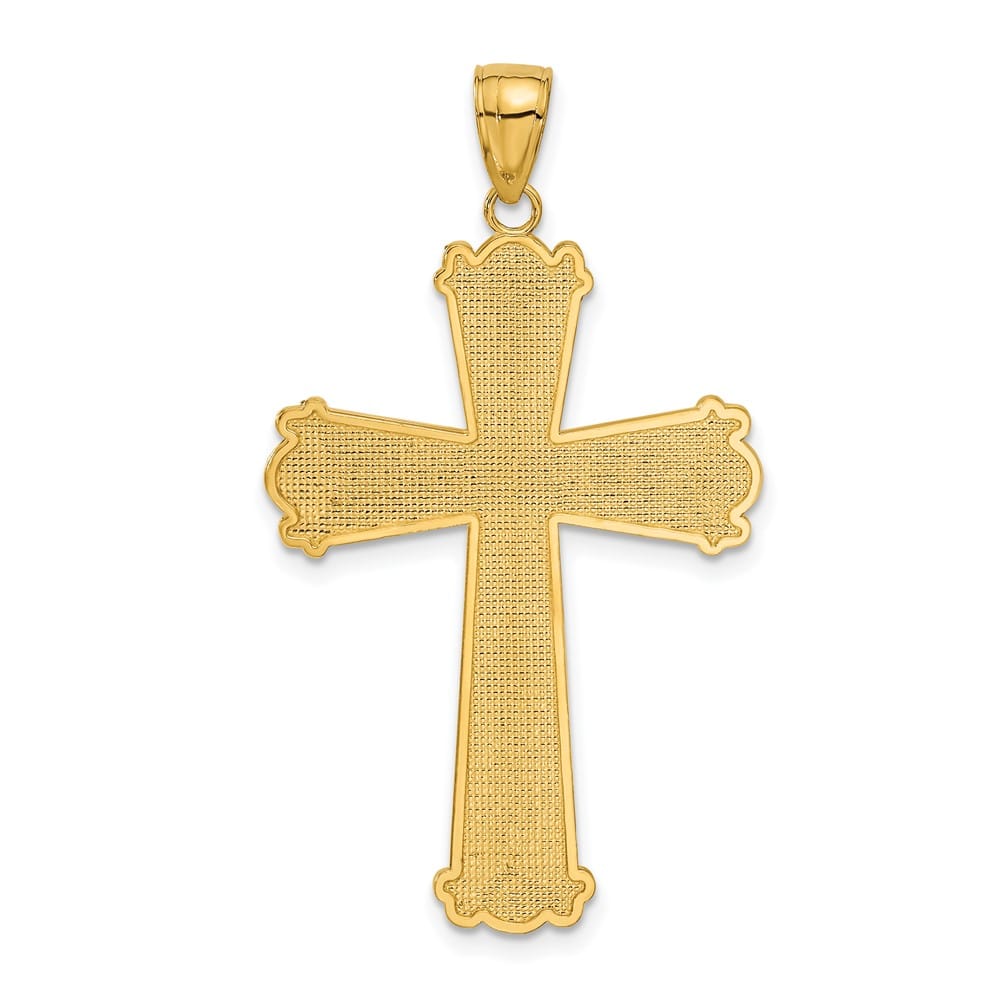 10K Yellow Gold Solid Polished D.C. Extra Large Latin Cross Pendant