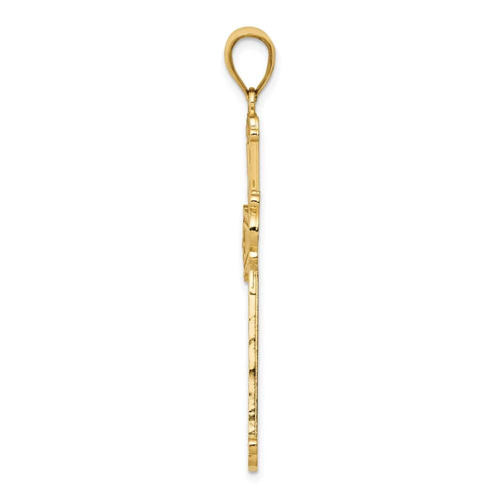 10K Yellow Gold Solid Polished D.C. Extra Large Latin Cross Pendant