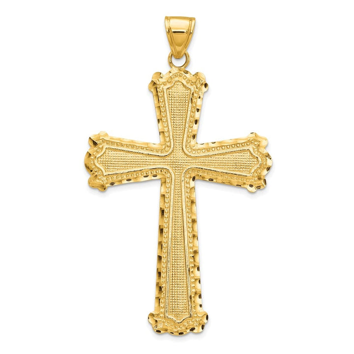 10K Yellow Gold Solid Polished D.C. Extra Large Latin Cross Pendant