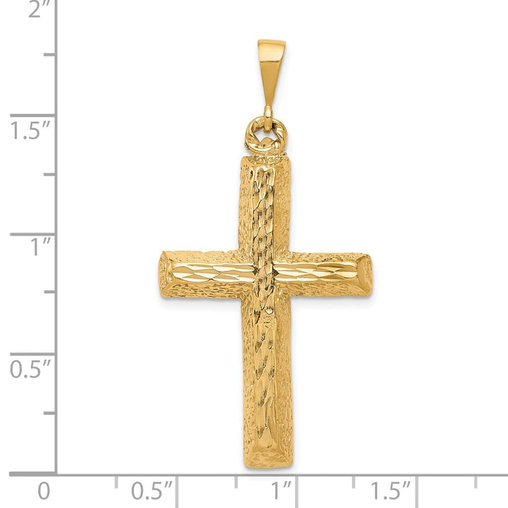 10K Yellow Gold Solid Polished D.C. Extra Large Latin Cross Pendant
