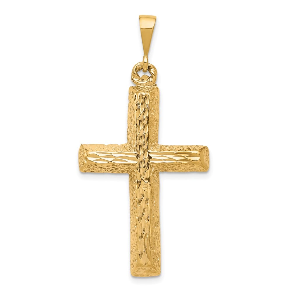 10K Yellow Gold Solid Polished D.C. Extra Large Latin Cross Pendant