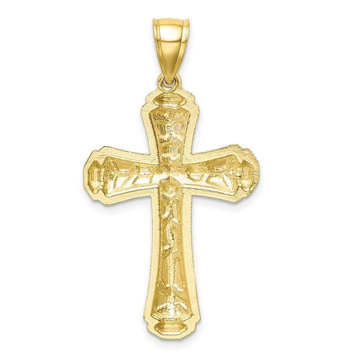 10K Yellow Gold Solid Polished D.C. Large Cross Pendant