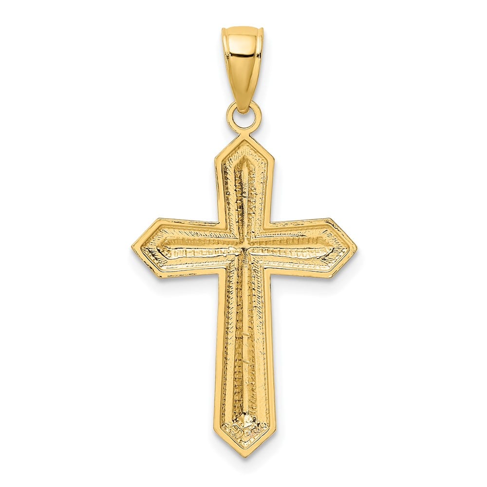10K Yellow Gold Solid Polished D.C. Large Cross Pendant