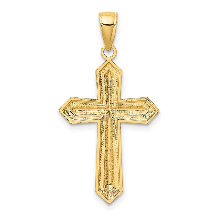 10K Yellow Gold Solid Polished D.C. Large Cross Pendant