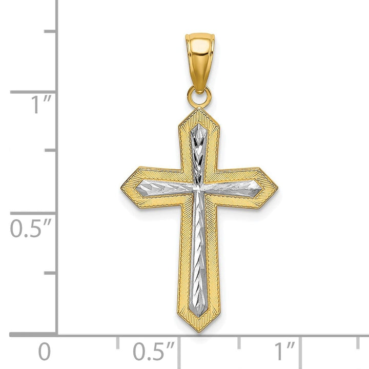 10K Yellow Gold Solid Polished D.C. Large Cross Pendant