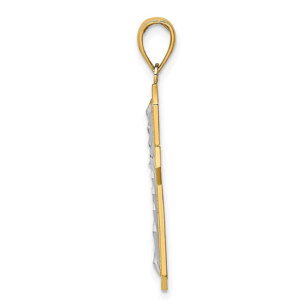 10K Yellow Gold Solid Polished D.C. Large Cross Pendant