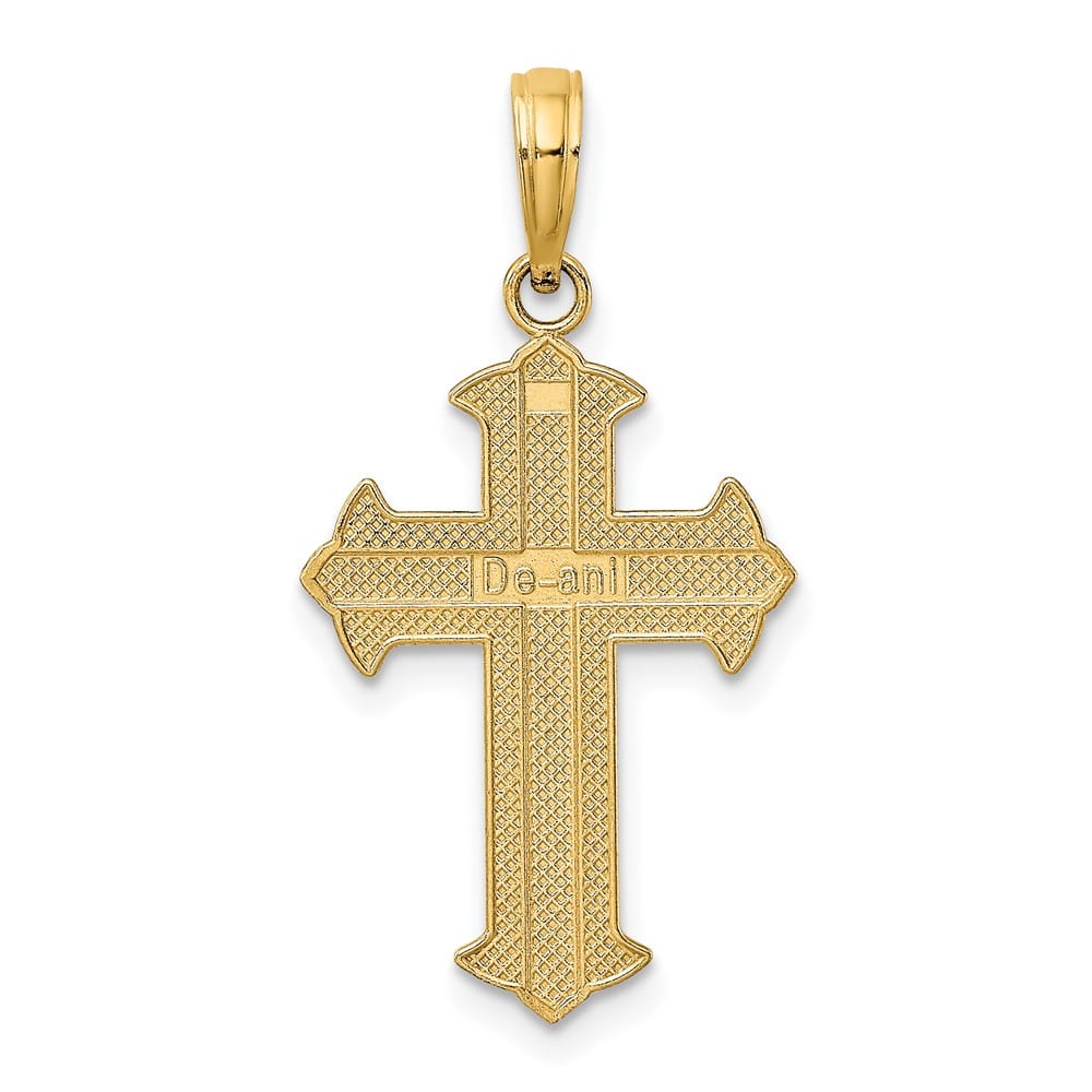 10K Yellow Gold Solid Polished D.C. Large Cross Pendant