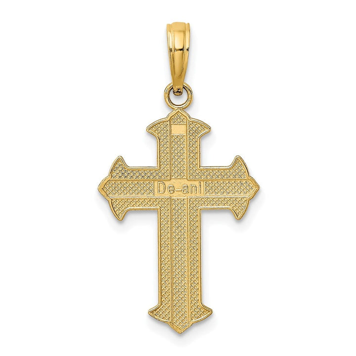 10K Yellow Gold Solid Polished D.C. Large Cross Pendant