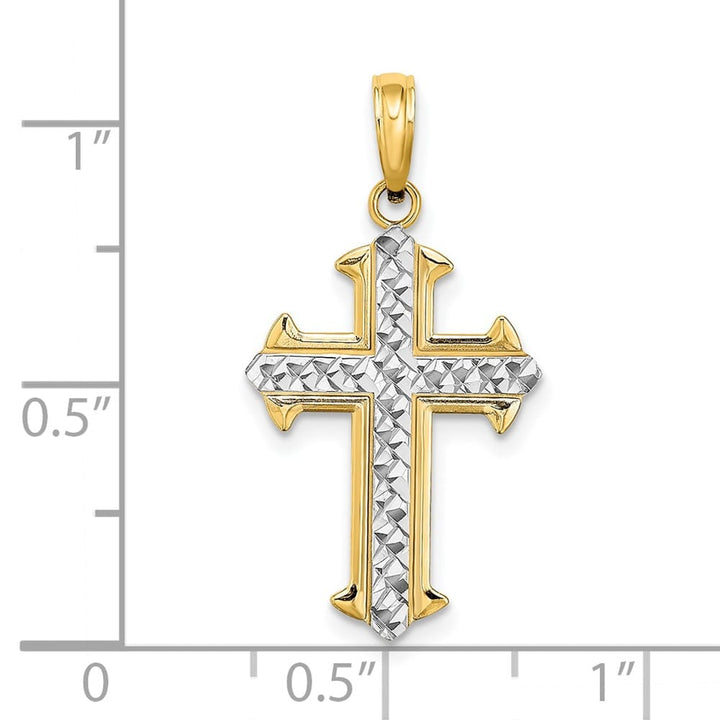 10K Yellow Gold Solid Polished D.C. Large Cross Pendant