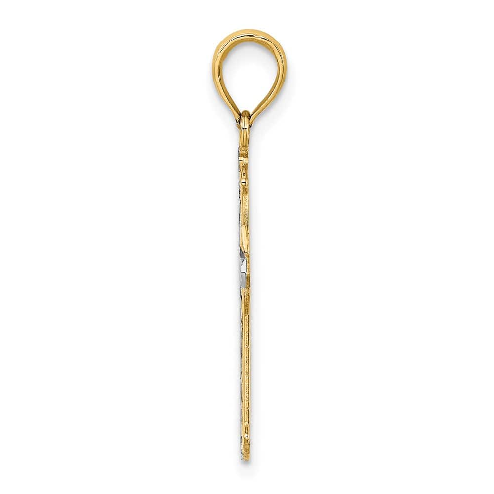 10K Yellow Gold Solid Polished D.C. Large Cross Pendant