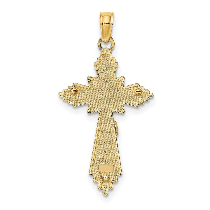10K Yellow Gold Solid Polished D.C. Large Crucifix Charm