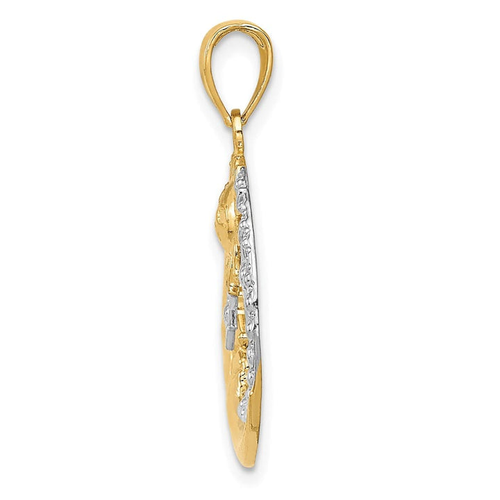 10K Yellow Gold Solid Polished D.C. Large Moon / Stars / Sun Pendant