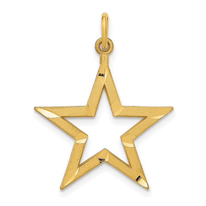 10K Yellow Gold Solid Polished D.C. Large Star Charm